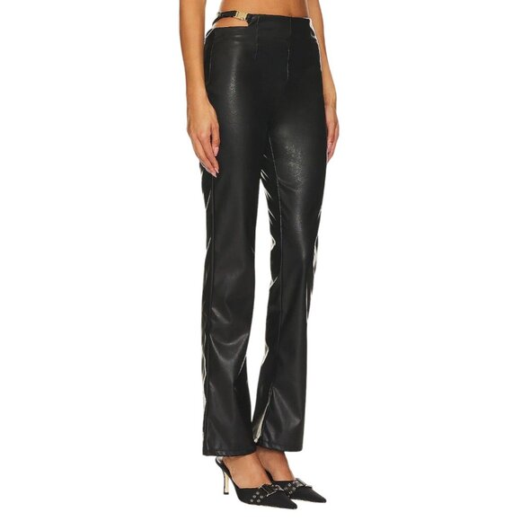 superdown Kaitlyn Faux Leather Pant in Black X-Small New Womens Vegan Trousers - Picture 2 of 9